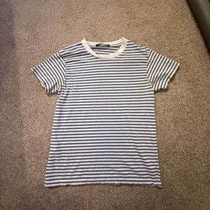 Brandy Melville Blue and White Striped Tee
